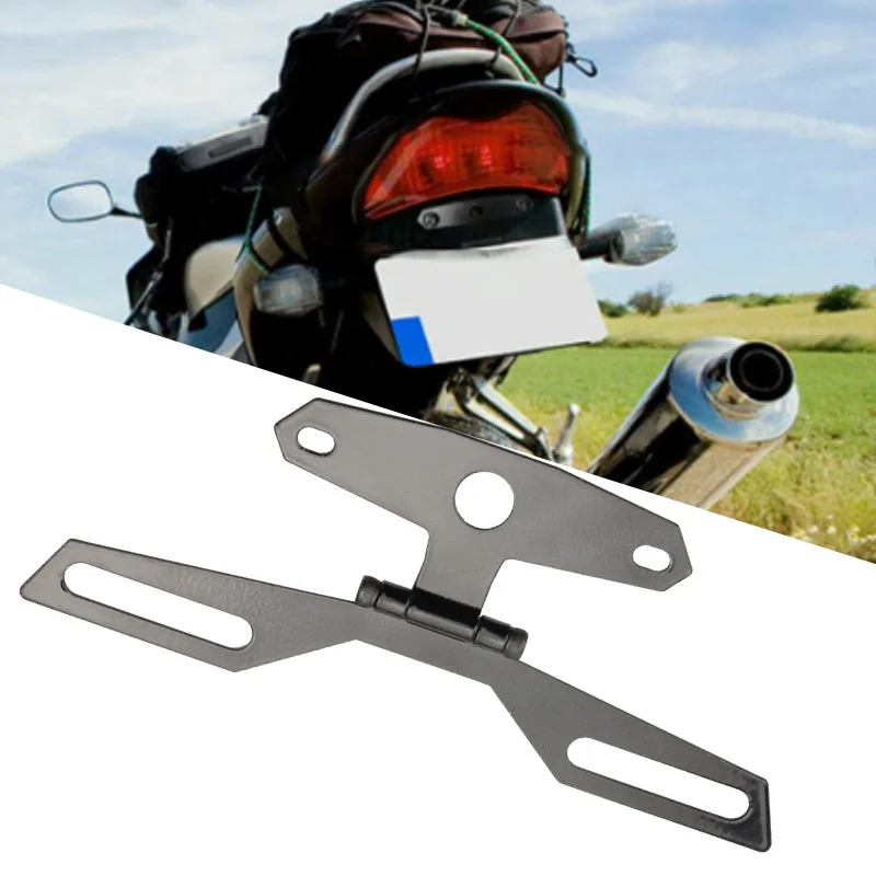

Motorcycle Universal Adjustable Folding License Plate Hoder Tail/Rear light Bracket Frame Holder Light Mount Motorbike Parts