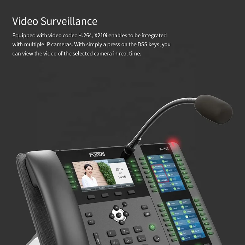 Fanvil X210i высококлассный корпоративный IP-телефон 20 SIP-линий POE поддерживает высокое