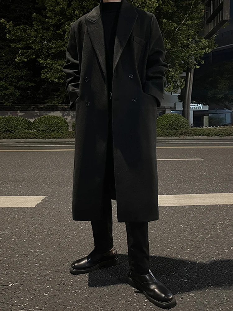 Шерстяное пальто корейской серии мужское осенне-зимнее модное повседневное