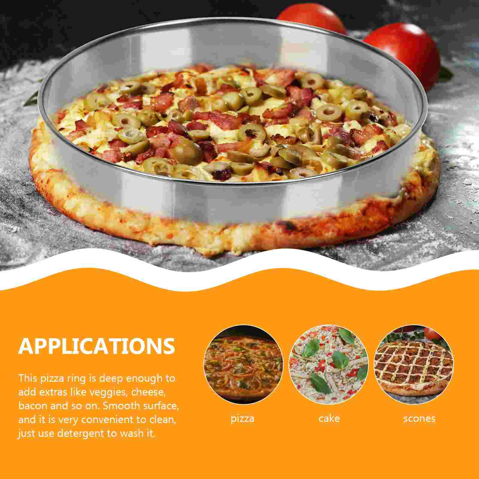 

Round Pizza Saucing Ring Heat-resistant Crumpets Ring Pizza Muffin Ring Pizza Baking Tool