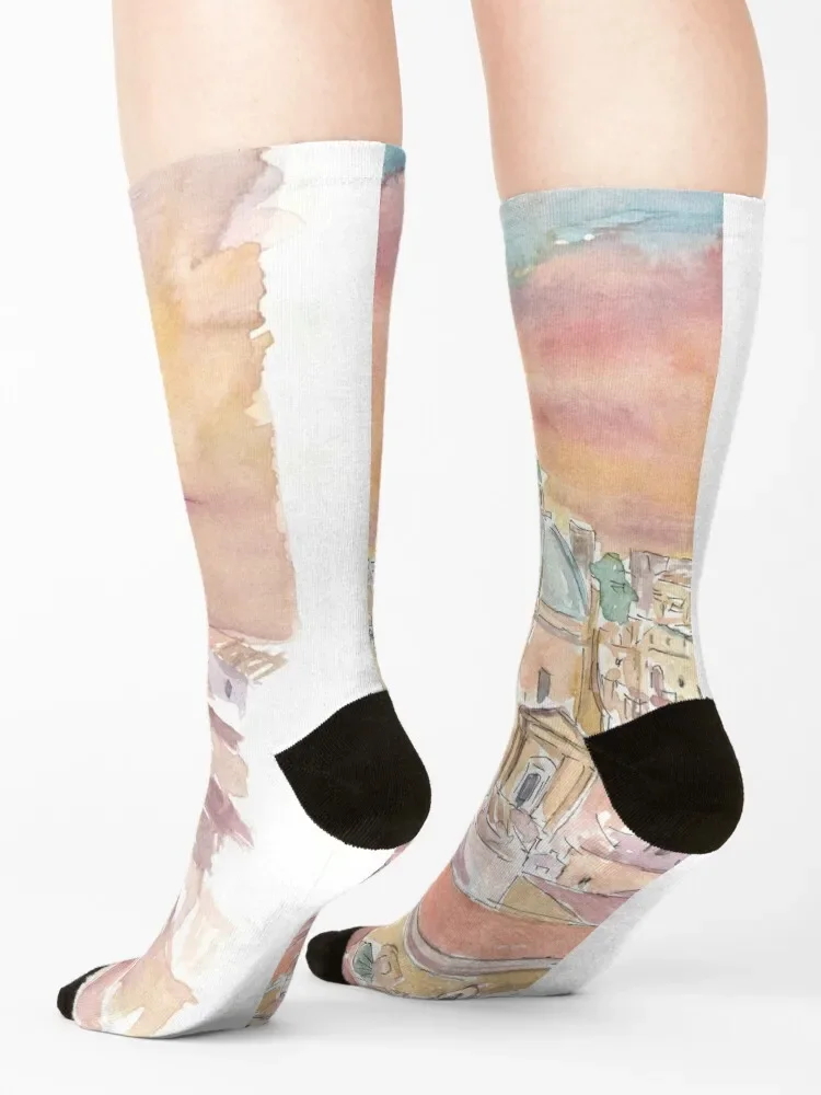 Болонья Италия Cityview с старым городом на закате носки новогодний мультяшный набор