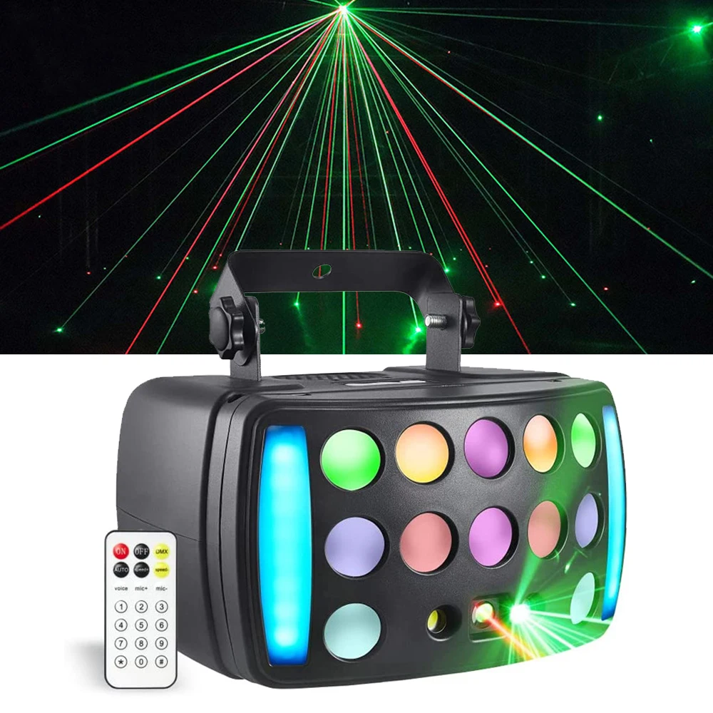 Remote Control DMX RGBW LED Laser Strobe Disco DJ Beam Spot Stage Lighting Effect Party Dance Club Wedding Butterfly Light 4IN1