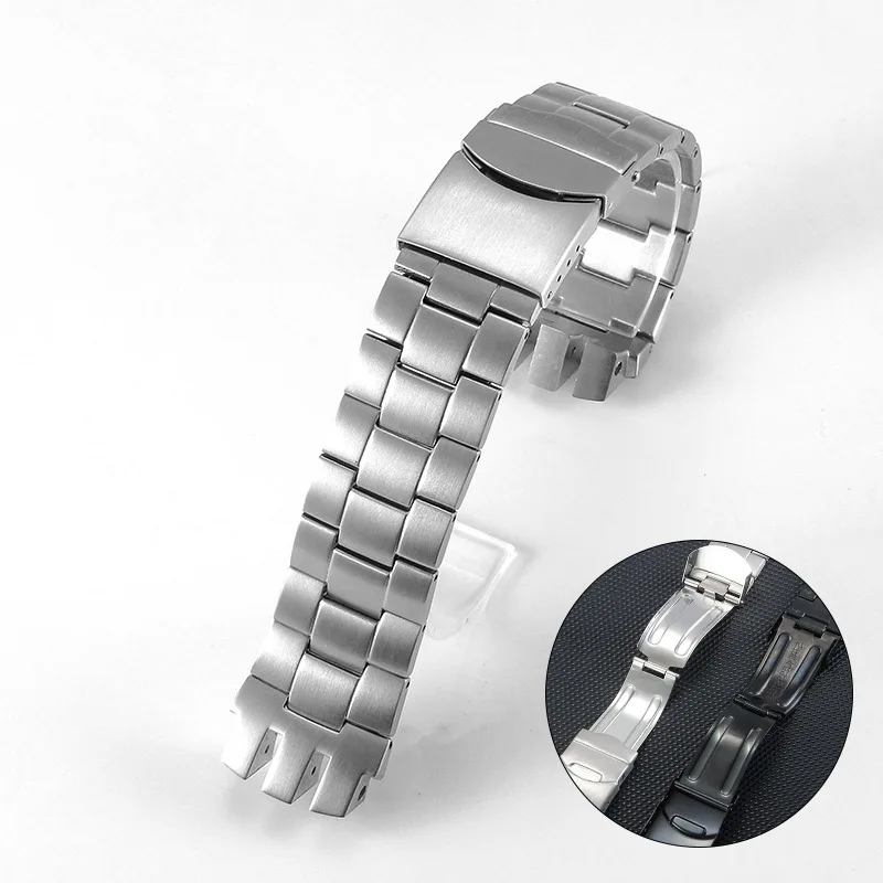 Фото Ремешок для часов из нержавеющей стали для Swatch YTS401 YTS402 YTS403G YTS409, ремешок для часов, высококачественный мужской сменный браслет, ремешок для часов 20 мм №1