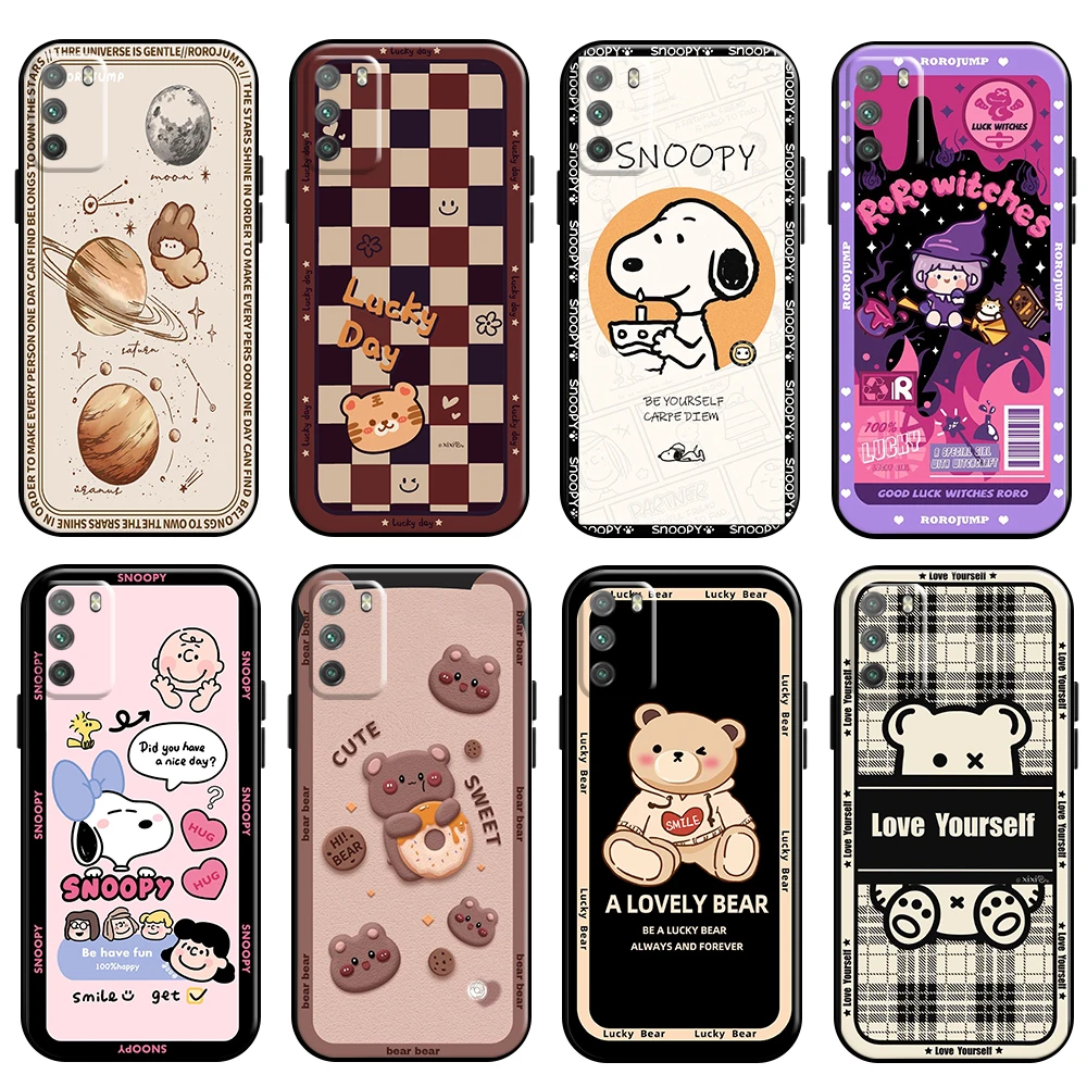 

Fashion Cute Cartoon Bear For Xiaomi Poco M3 M3 Pro 5G POCO X3 PRO NFC X3 GT Phone Case Funda Back Liquid Silicon Coque