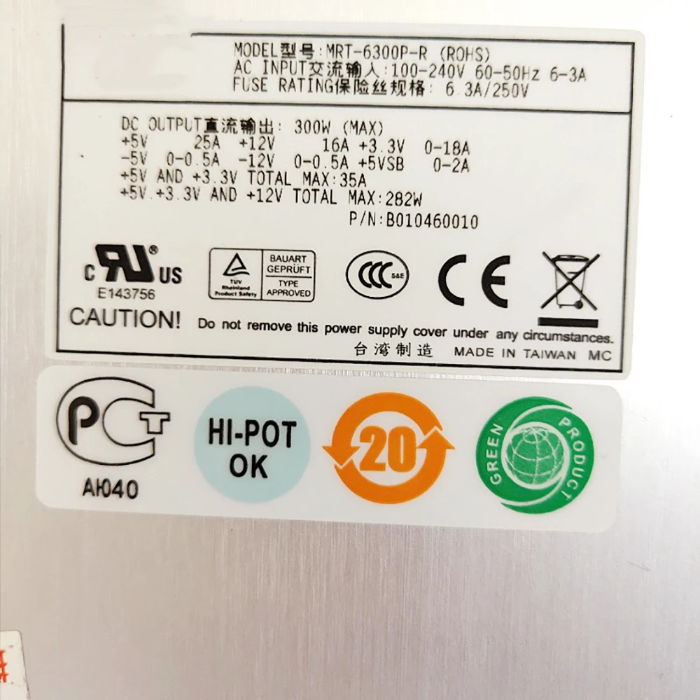 MRT-6300P-R для Zippy высокоэффективный модуль источника питания B010460010 300W