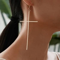 fashion jewelry big cross earrings for women female gifts hot sale hip hop simply golden dangle drop earrings dropshipping