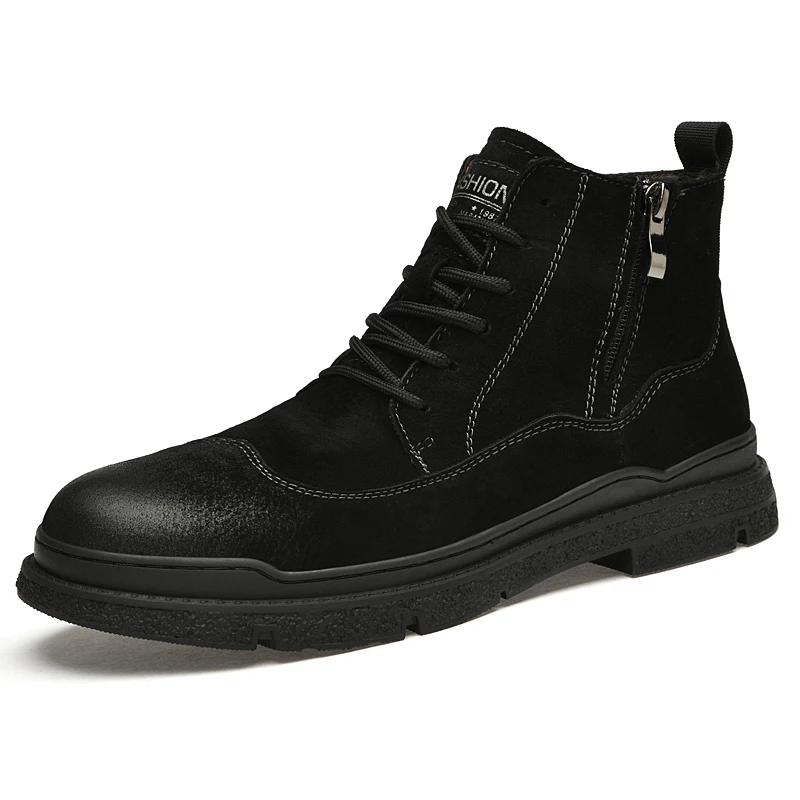 

2022 New Autumn Winter Men Leather Boots Good Quality Working Boots For Mens Comfortable Motorcycle Boots Adult Casual Shoes