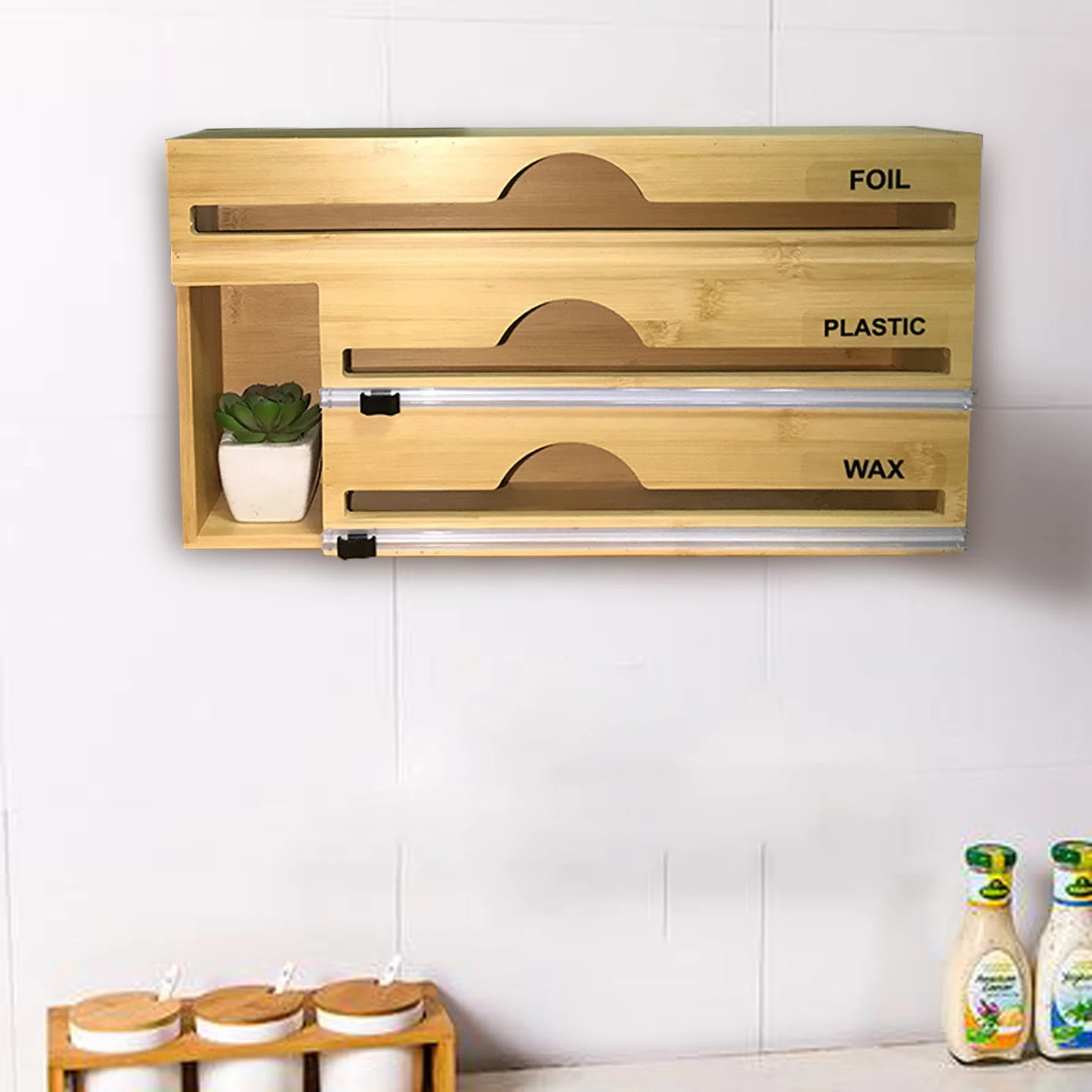 

Wrap Dispenser With Cutter Safe Wax Paper Roll Organizer For Kitchen Drawers Easy To Use Cling Wrap Wax Paper Dispenser