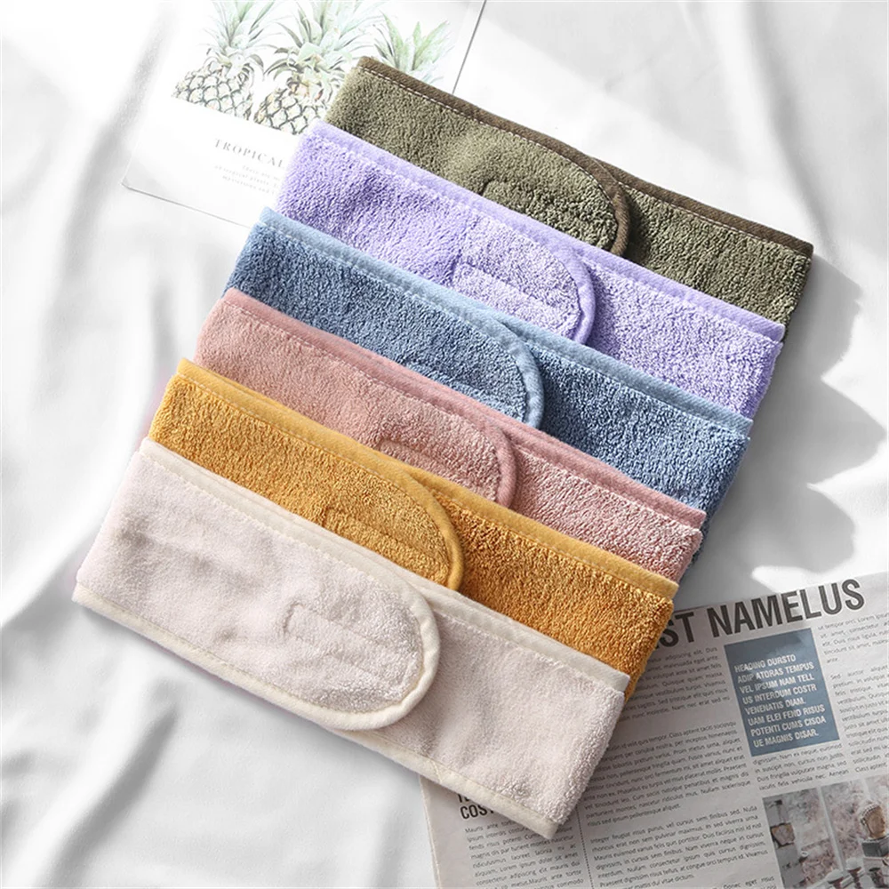 Soft Toweling Hair Accessories Girls Headbands for Face Washing Bath Makeup Hair Band Women Adjustable SPA Facial Headband images - 6