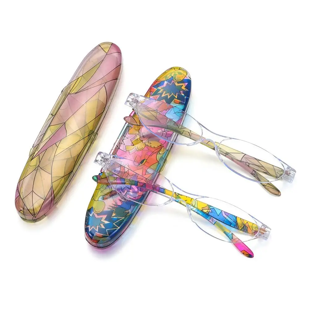 

Модные легкие очки с пружинными петлями, очки для чтения с защитой от синего света, маленькие овальные Цветочные очки для чтения с чехлом