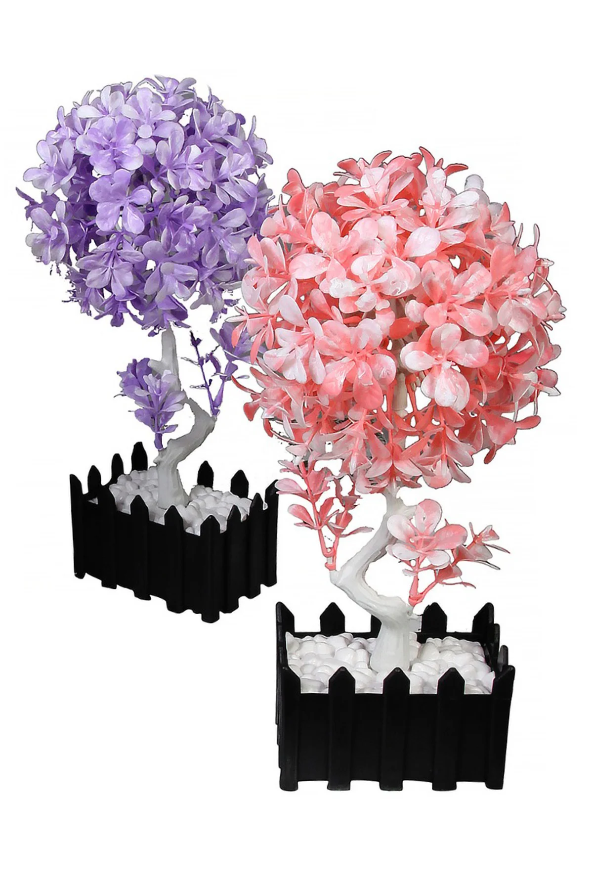 

2'li Fence Plug Decorative Artificial Pink and Purple Bonsai Tree Anime, Genshin Effect, Stickers, One Piece, home Decor
