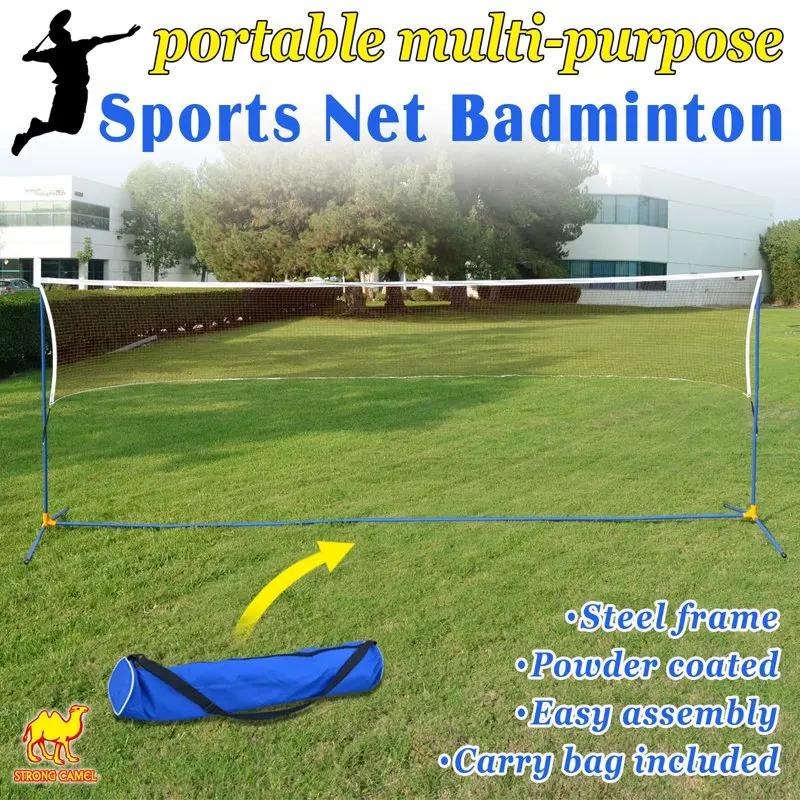 

Portable Training Beach Volleyball Badminton Tennis Net Set With Carrying Bag