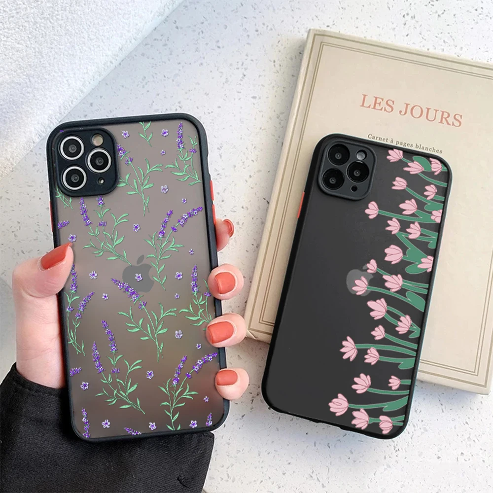

Luxury Hard Back Phone Case for IPhone 14 13 12 11 ProMax Mini Plus Cover for IPhone XR XS Max 7 8 SE 2022 Lavender Fundas