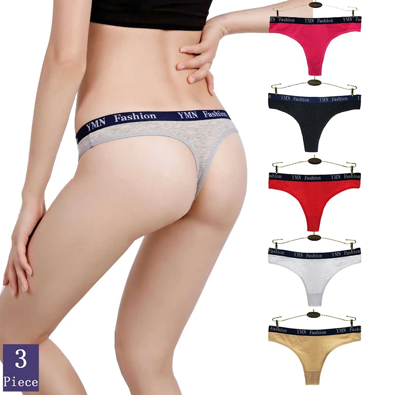 

3pcs/Set Sexy Panties Woman Thongs and G Strings Low Waist Soft Comfortable 95%Cotton Underwear Fashion Temptation Lady Lingerie