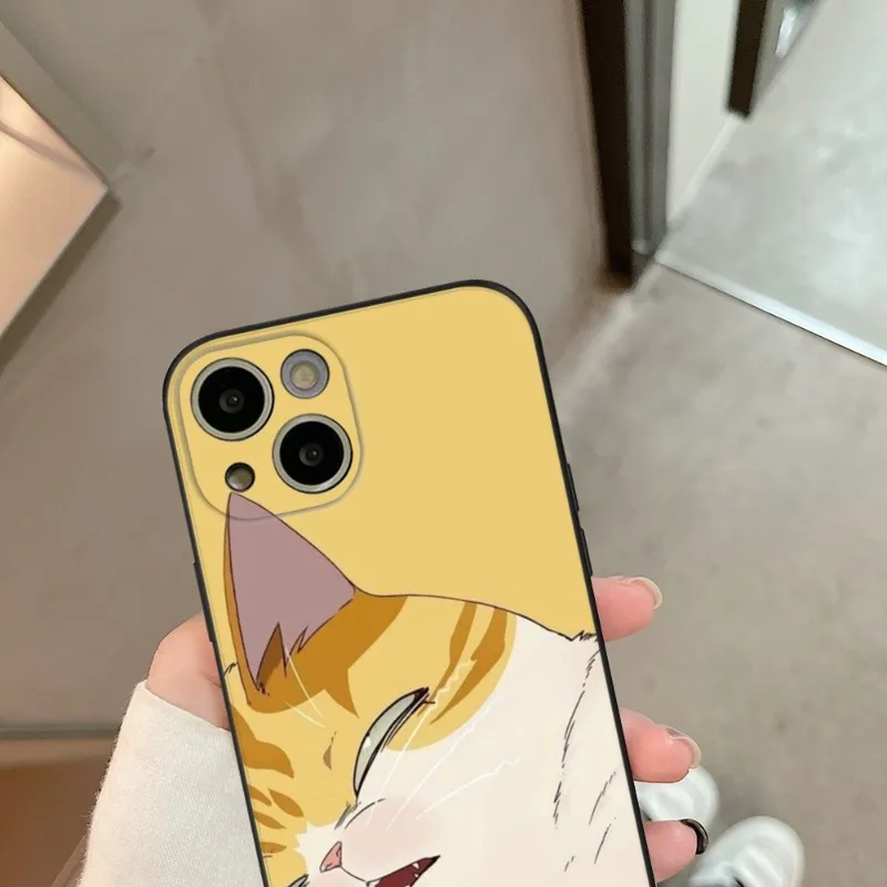 Cartoon cute cat Phone Case FOR IPhone 14 13 11 12 Pro 8 7 Plus X 13 Pro MAX XR XS MINI Black Covers
