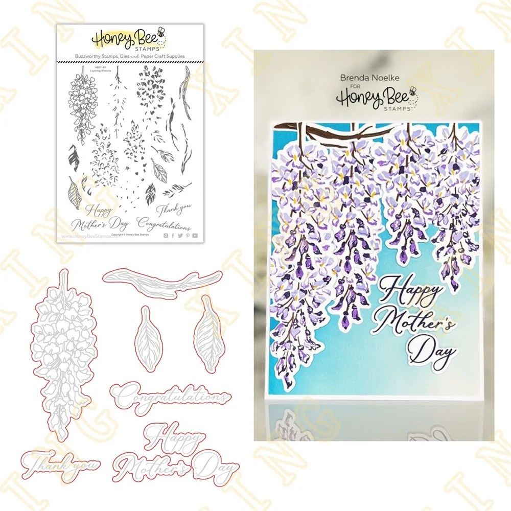 

Layering Wisteria Metal Cutting Dies Silicone Stamps Scrapbooking New Make Photo Album Card Diy Paper Embossing Craft Supplies