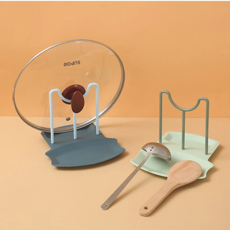 

Pot lid rack sitting kitchen put pot lid shovel spoon rack with household chopping board storage rack light luxury