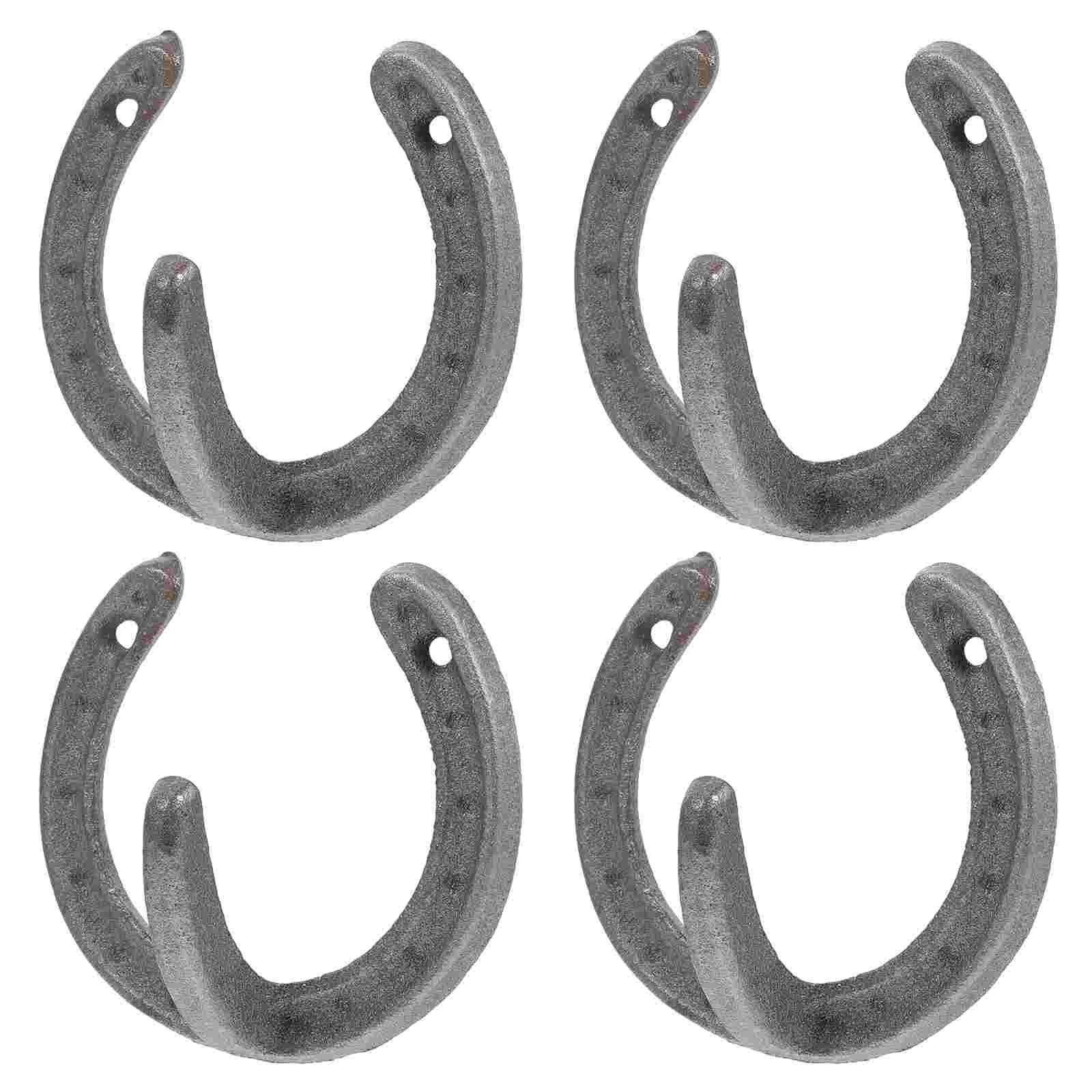 

Wall Hooks Hook Coat Hanger Horseshoe Iron Hat Hanging Cast Storage Decor Rack Horse Organizer Vintageholder Towel Decorative