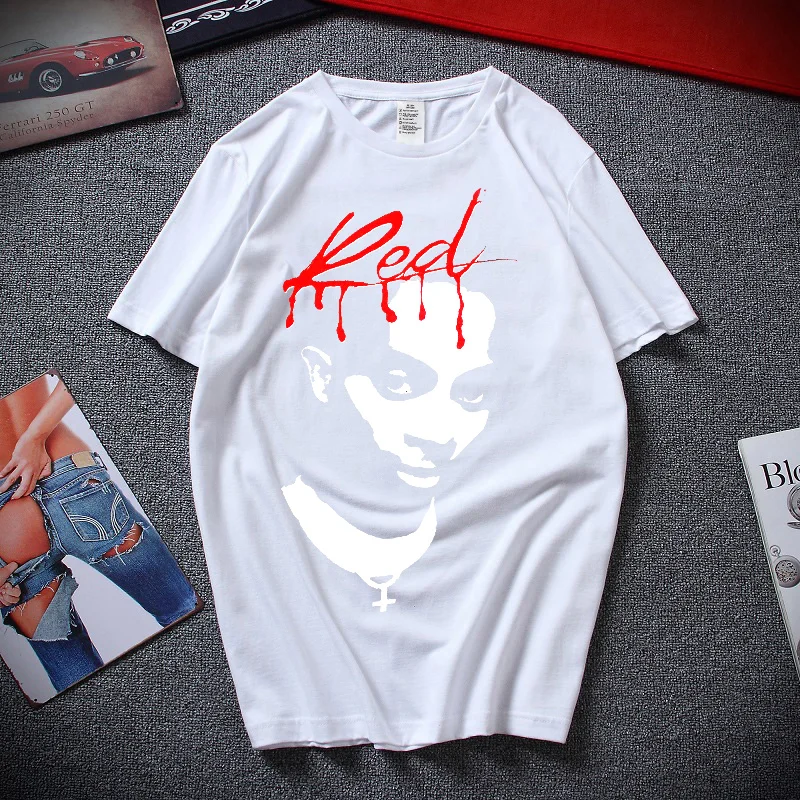 

100% Cotton T-Shirt Men's Hot Sale PIAYBOI CARTI Music Album Red Printed T-Shirt Retro 90s Rap Short Sleeve Fashion Cool Top