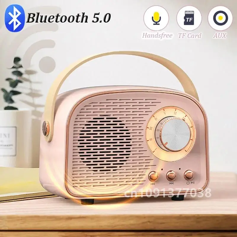 Ретро мини-радио портативный FM-приемник TWS стерео Bluetooth динамик беспроводной