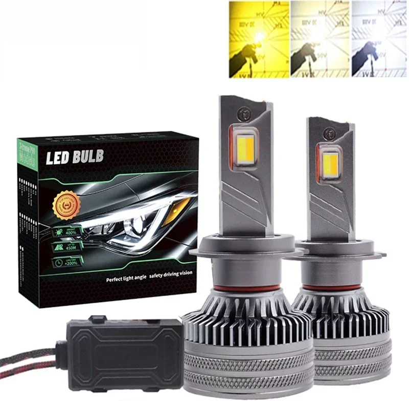 X8 240W Светодиодные фары 30000LM Высокая яркость Автомобильные противотуманные фары 4300K 6000K 3000K 3 цвета Совместимы с H7 H1 H11 9005 H4 12V 24V