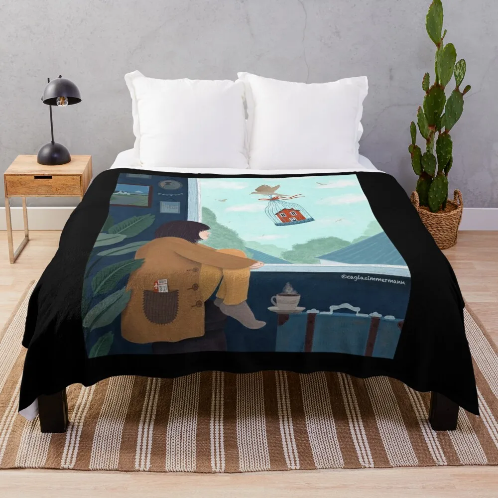 Де дом для экспат. Декоративное одеяло. Лохматое одеяло в стиле манга.