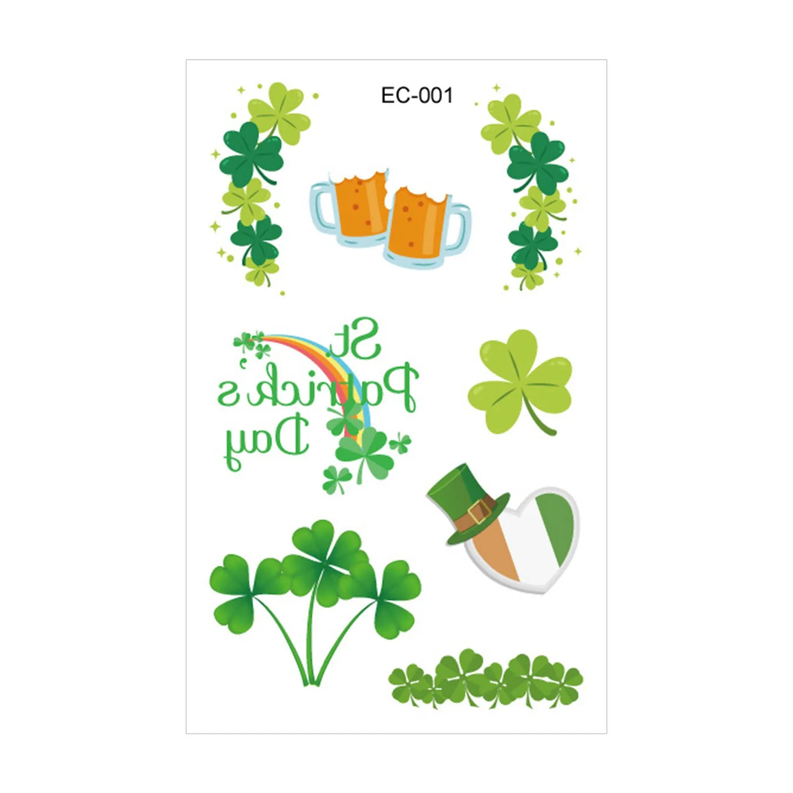 

St. Patricks Day Decorative Tattoos Green Irish Temporary Tattoos Stickers For Kids Women Men St. Patricks Day