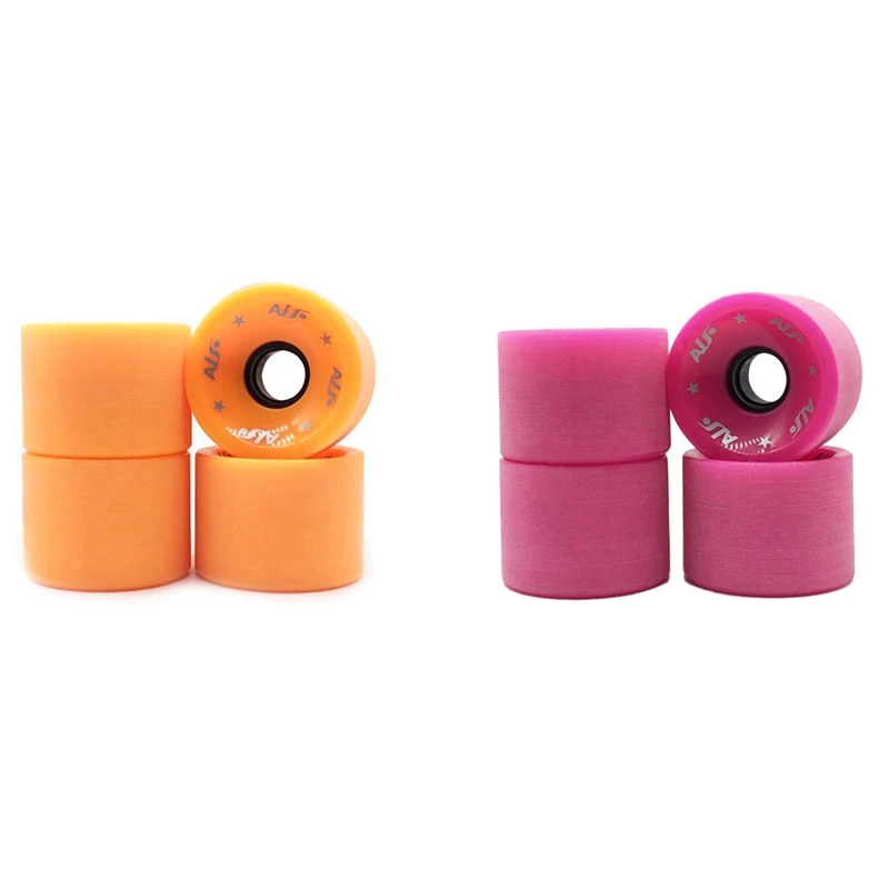 

8 шт. 80 А матовое большое колесо скользящий шкив розливное колесо длинные бортовые колеса 70x51 мм, 4 шт. оранжевые и 4 шт. розово-красные