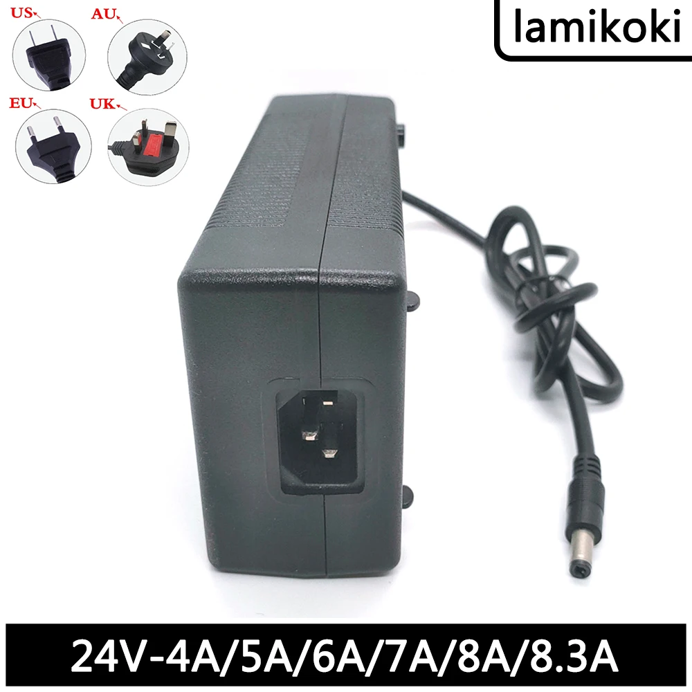 

DC Source 24V Power Adapter Universal 4A 5A 6A 7A 8A 8.3A LED Driver 24Volt High Voltage Transformer For CCTV LED Strip Camera