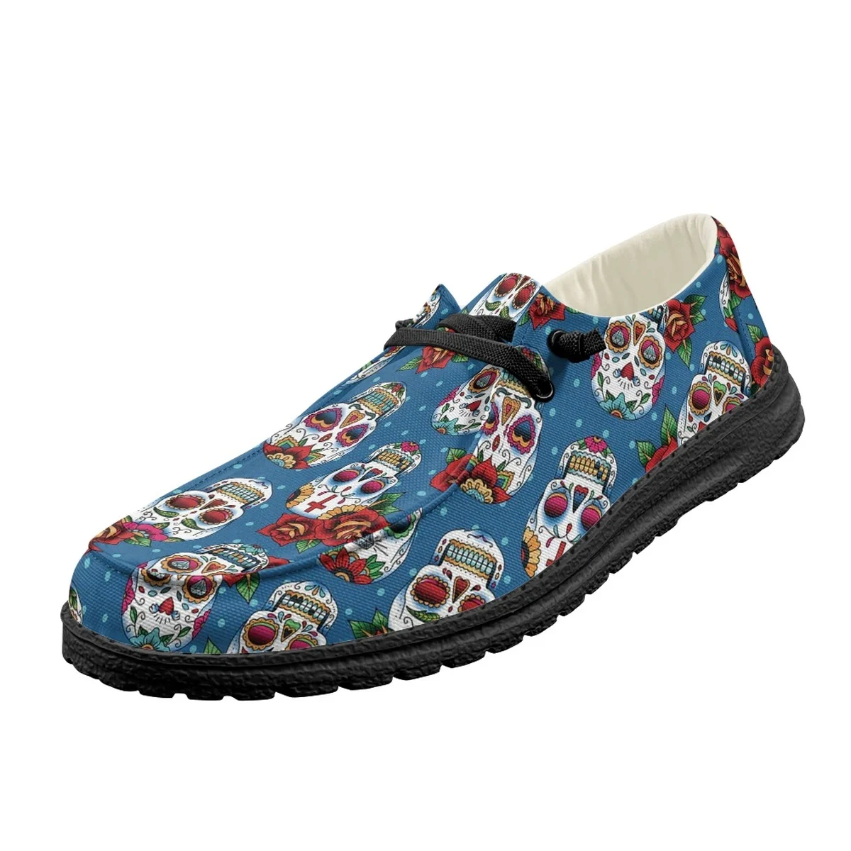 

Кроссовки ELVISWORD женские, повседневная обувь на плоской подошве, с рисунком черепа-сахара, дизайнерские лоферы, без застежки