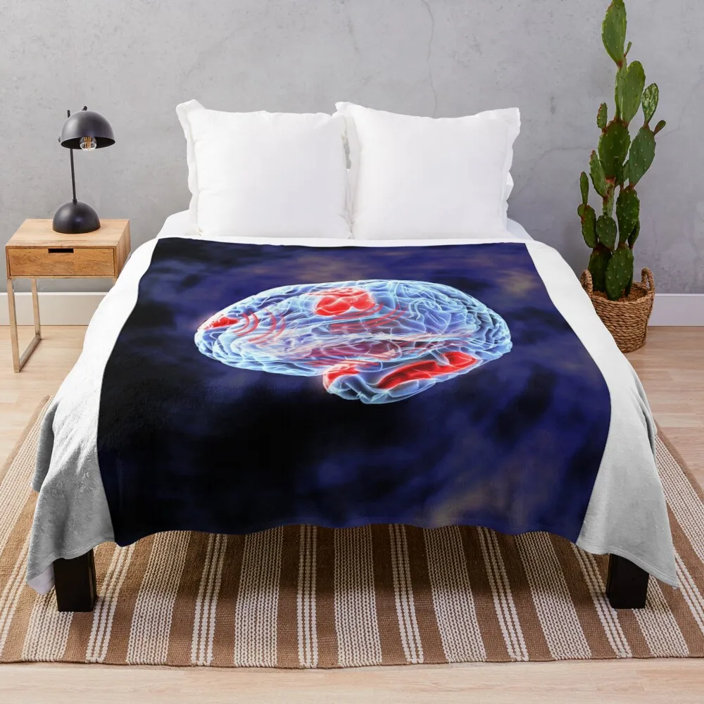 Нейронное синхронное произведение искусства (C002/5699) Плед на диван Декоративные