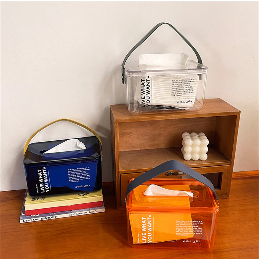 

Nordic Tissue Box Acrylic Transparent Napkin Holder Tissue Dispenser with Holder Home Office Decoration Tissue Storage Box