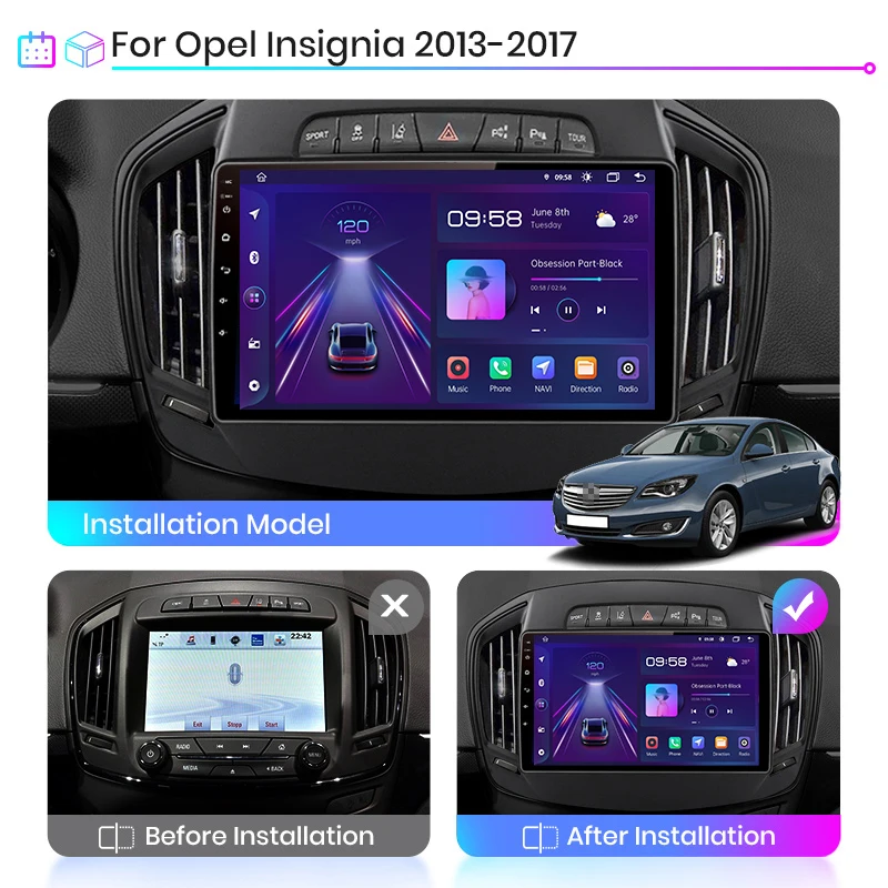 Автомагнитола Junsun V1 pro 2 din Android для Opel Insignia 2013 - 2017 |