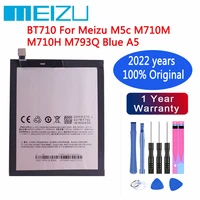 2022 years 100 original battery for meizu m5c m710m m710h m793q blue a5 3000ah bt710 high quality phone battery in stock tools