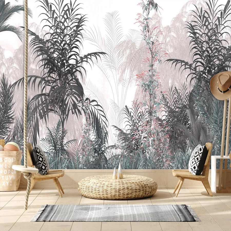 Современные обои с клейкой обшивкой опционально для гостиной тропические