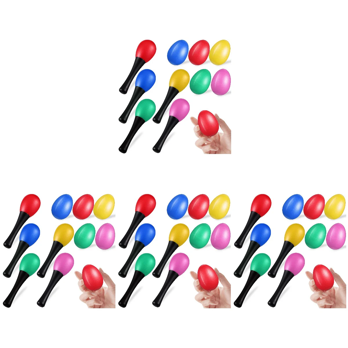 

4 Sets of Kids Musical Instrument Set Musical Egg Shaker and Maracas