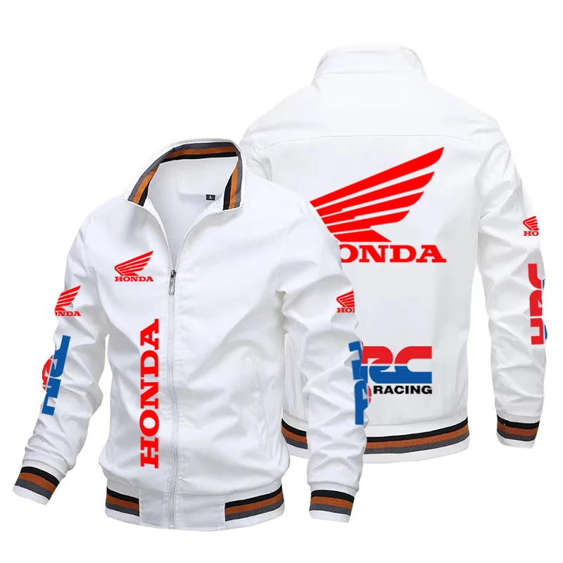 

Новинка Весна 2022, куртка-бомбер Honda, мотоциклетная байкерская куртка с принтом Honda Wing HRC, модная ветровка, Мужская одежда, гоночная куртка