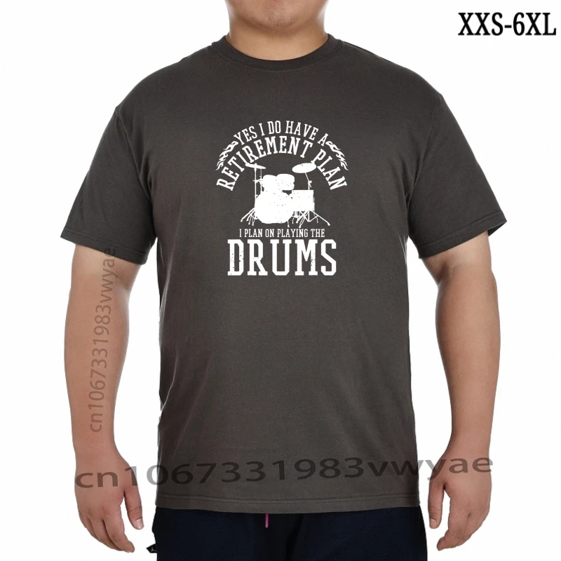 

Футболка мужская с забавным барабаном, хлопковая рубашка в стиле оверсайз, забавная футболка с музыкантом, для мужчин на пенсию