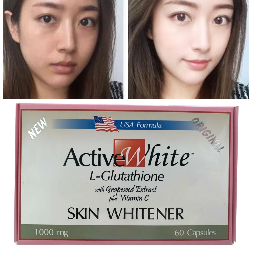 

2 x GLUTA Active White L-Glutathione 1000mg ultra strong whitening Grapeseed Vitamin C Whitener Skin Anti Aging
