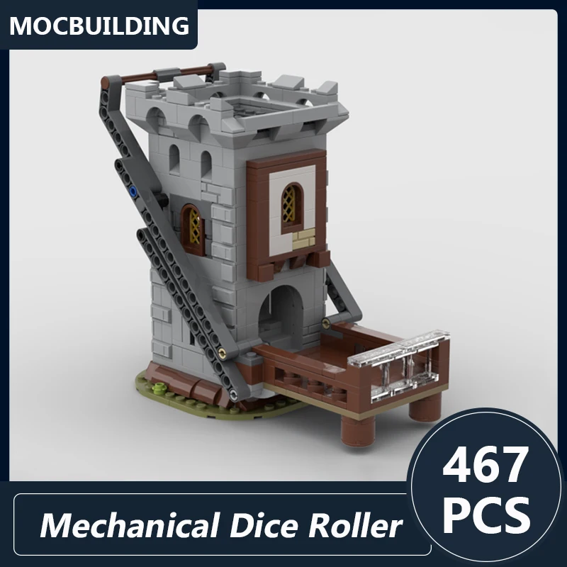 Mechanical Dice Roller Dice Tower Moc Building Blocks Castle Serise DIY Assembled Bricks Creative Educational Toys Gifts 467PCS