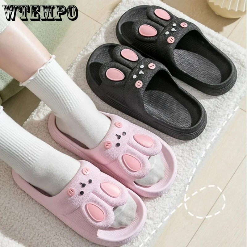 WTEMPO Cute Slippers Fashion Female Summer Thick Bottom Shoes Bathroom Inside The Home Dormitory Cartoon Sandals Dropshipping