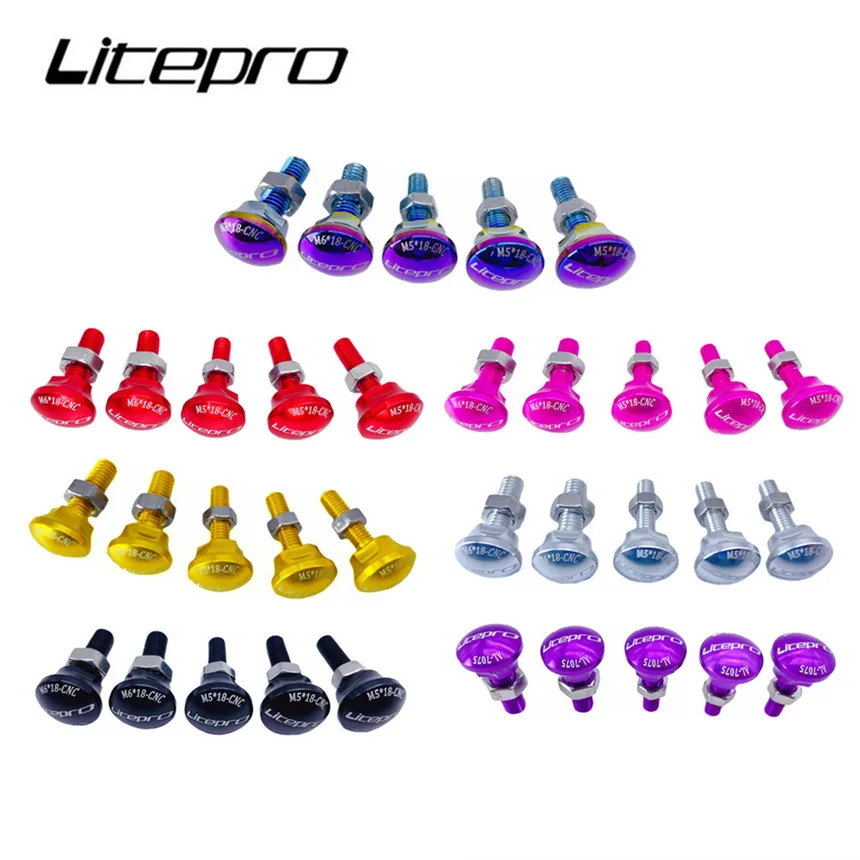 

Litepro 5 шт. складные болты для фиксации задней вилки велосипеда из алюминиевого сплава для Birdy 2 3 крепежный винт переднего колеса велосипеда