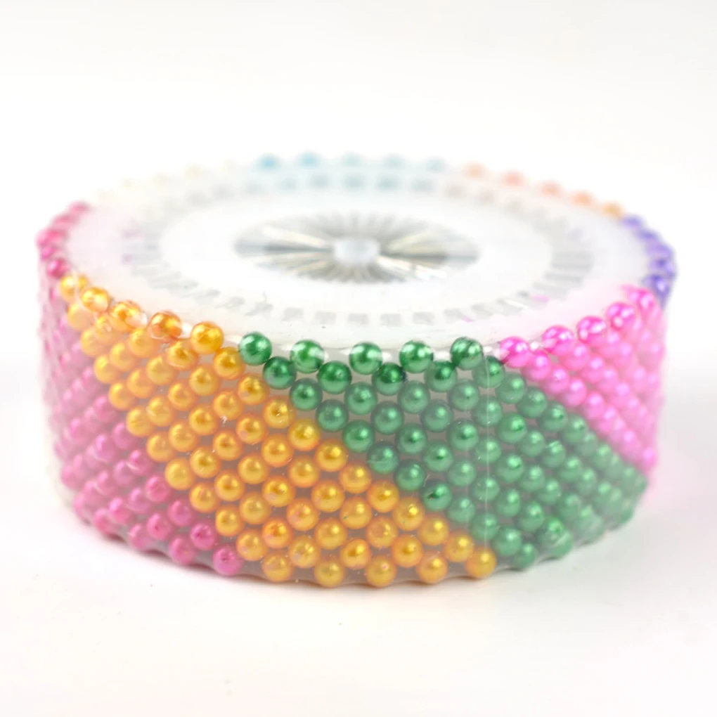 

40Pcs DIY Household Plastic Pearl Needle Set Sewing Pearl Pin Manual Positioning Needle Coloured Bead Kit