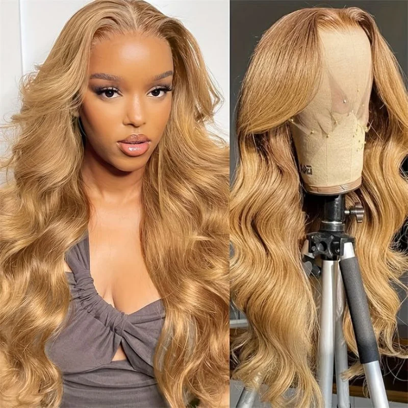 

Honey Blonde Body Wave Wig Pre Plucked Hairline with Baby Hair Wig 13x4 Synthetic Lace Front Wigs For Women Glueless