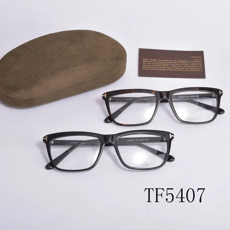 

Vintage Tom For Man Women Eyeglases Frames Square Acetate Optical Eyewear Lentes Glasses Oculos 5407 With Original Case