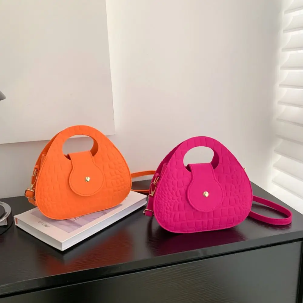 Solid Color Shoulder Bag Felt Crossbody Bags for Women Trendy Portable Purses for Ladies Female Party