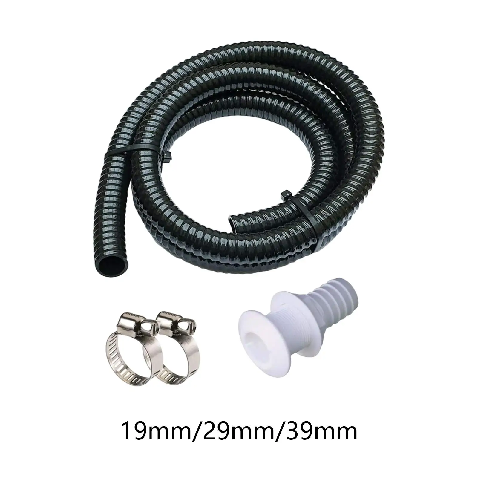 Установка морского трюмного насоса с 2 хомутами для шланга и сквозным фитингом.