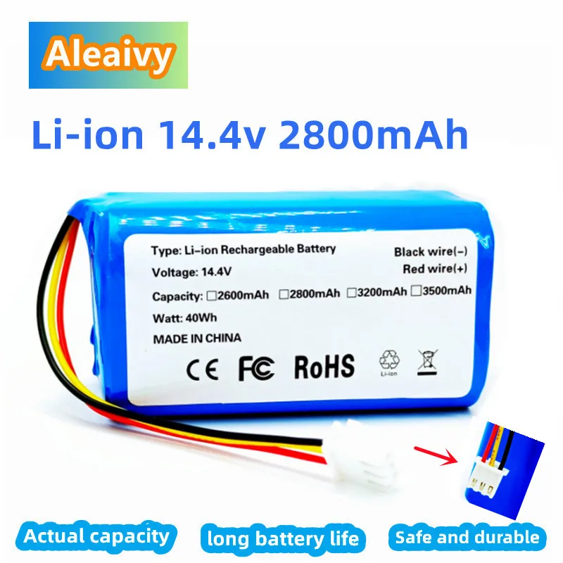 

100% New 14.4v 2600mAh Original Battery for LIECTROUX C30B E30 Robot Vacuum Cleaner, 18650 Lithium Cell,Cleaning Tool Part