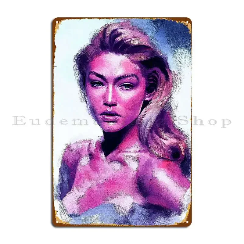 Gigi Hadid Модель Металлическая Вывеска Кино Настроить Кухня Бар Пещера Гостиная