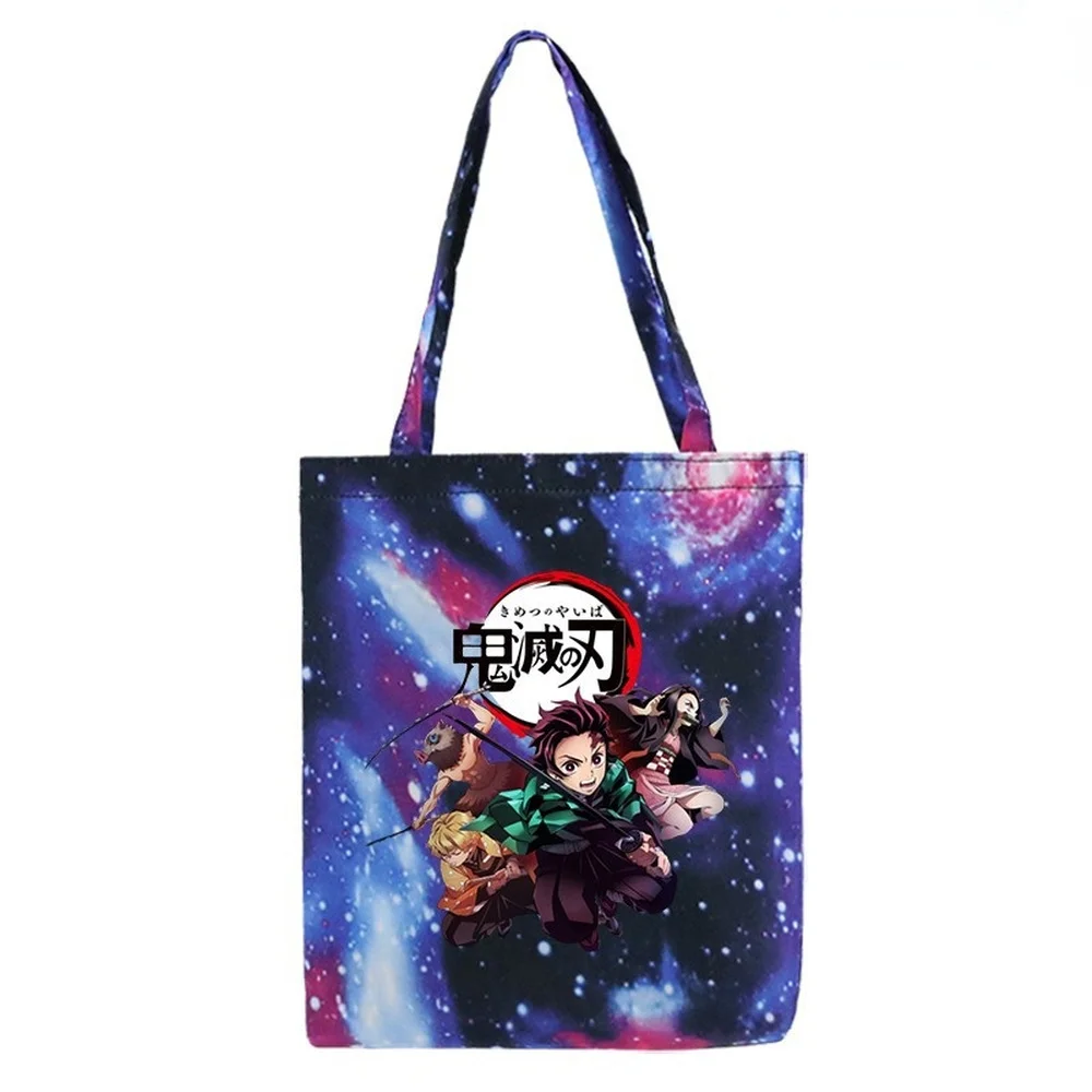 

Anime Demon Slayer Shopping Bag Printing Wear-resistant Large-capacity Shoulder Bag Teenager Outdoor Travel Storage Bag